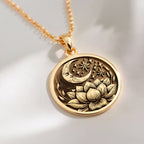 Lotus Crescent Moon Pendant: with lotus flower yoga amulet talisman collectible - View 214