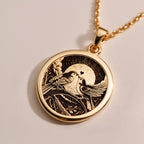 Love Birds Couple Medallion - Romantic Anniversary Endless Love Nature - Görsel 3, 14K gold love birds