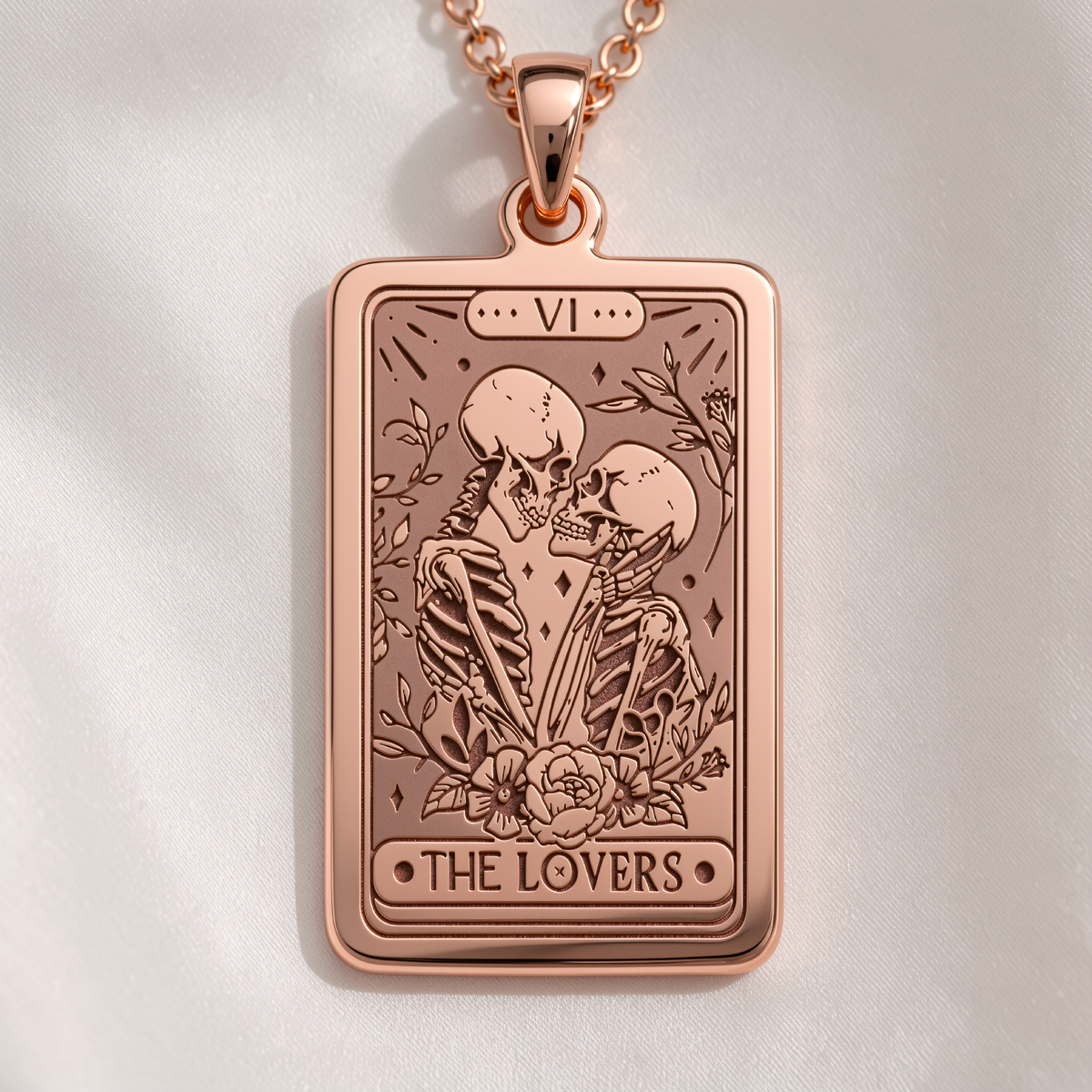 Lover Tarot Necklace - 14K Rose Gold Plated