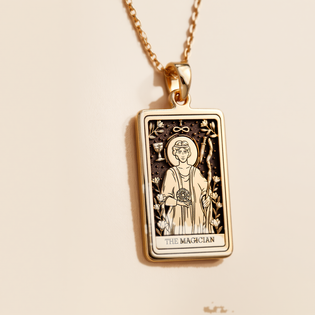 Magician Tarot Rider Waite Necklace - 14K Solid Gold