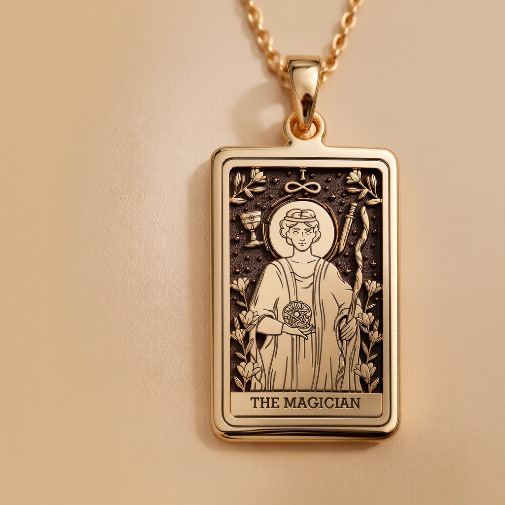 Magician Tarot Rider Waite Necklace - 14K Solid Gold