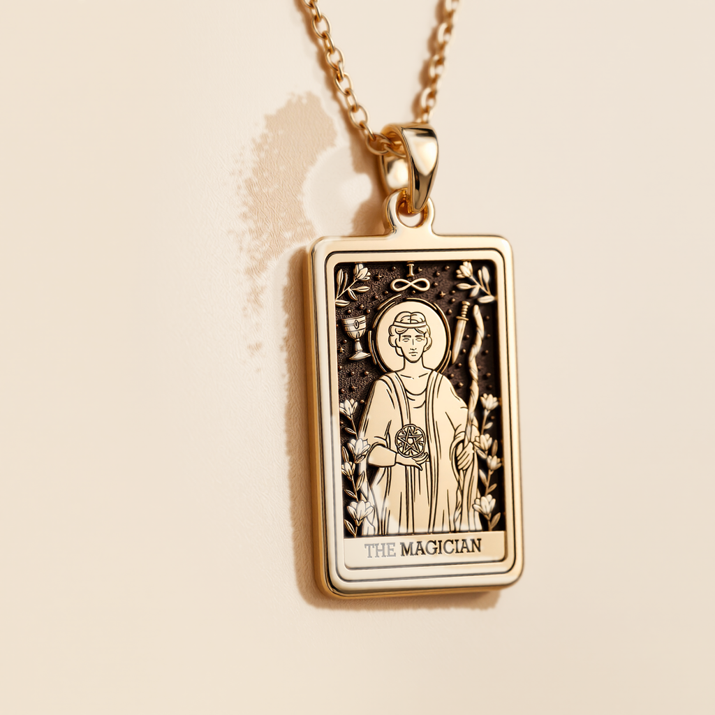 Magician Tarot Rider Waite Necklace - 14K Solid Gold
