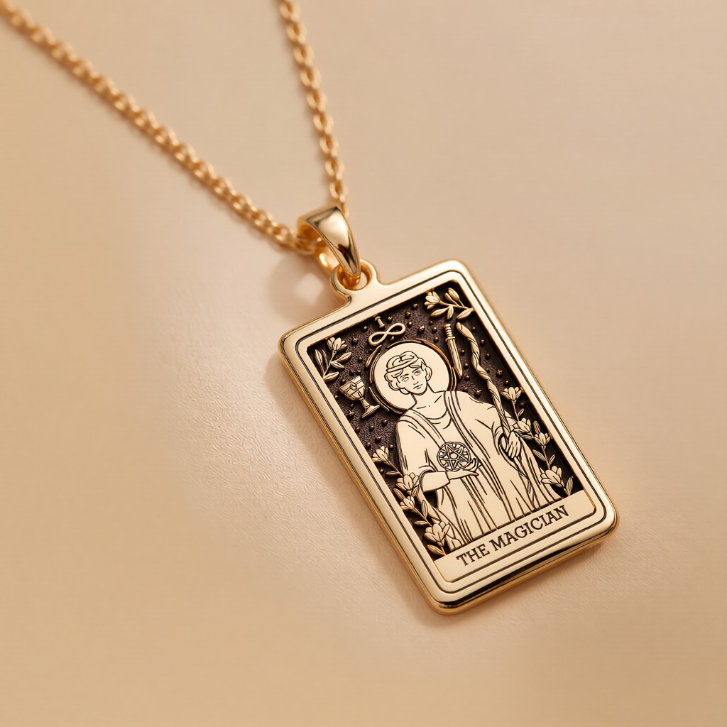 Magician Tarot Rider Waite Necklace - 14K Solid Gold