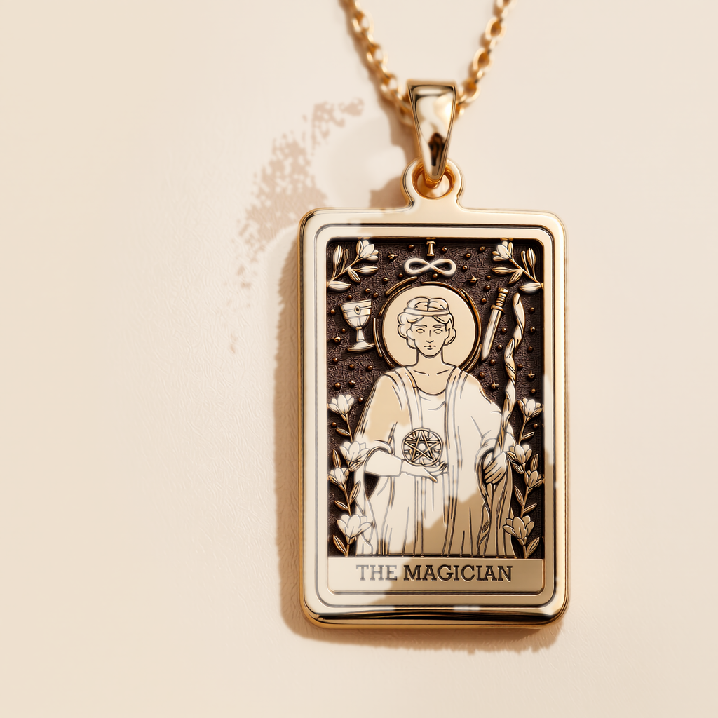 Magician Tarot Rider Waite Necklace - 14K Solid Gold