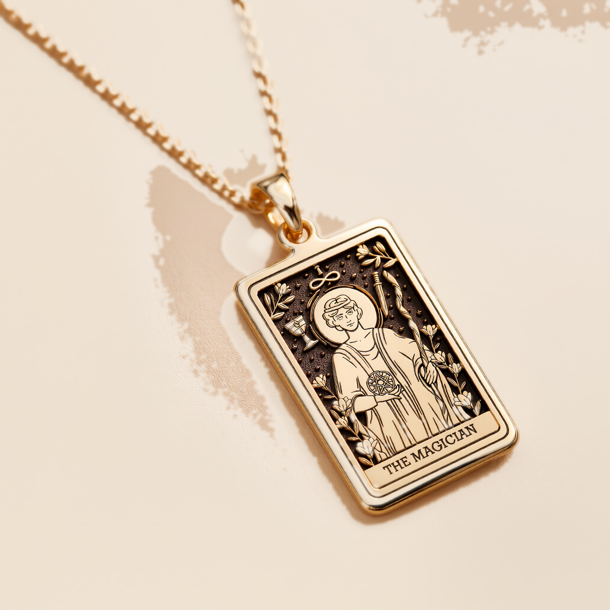 Magician Tarot Rider Waite Necklace - 14K Solid Gold