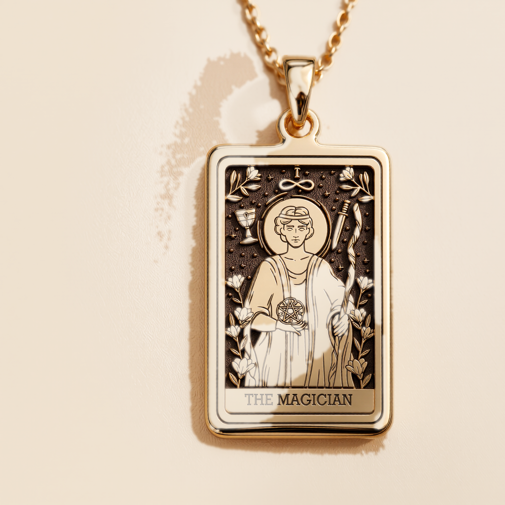 Magician Tarot Rider Waite Necklace - 14K Solid Gold