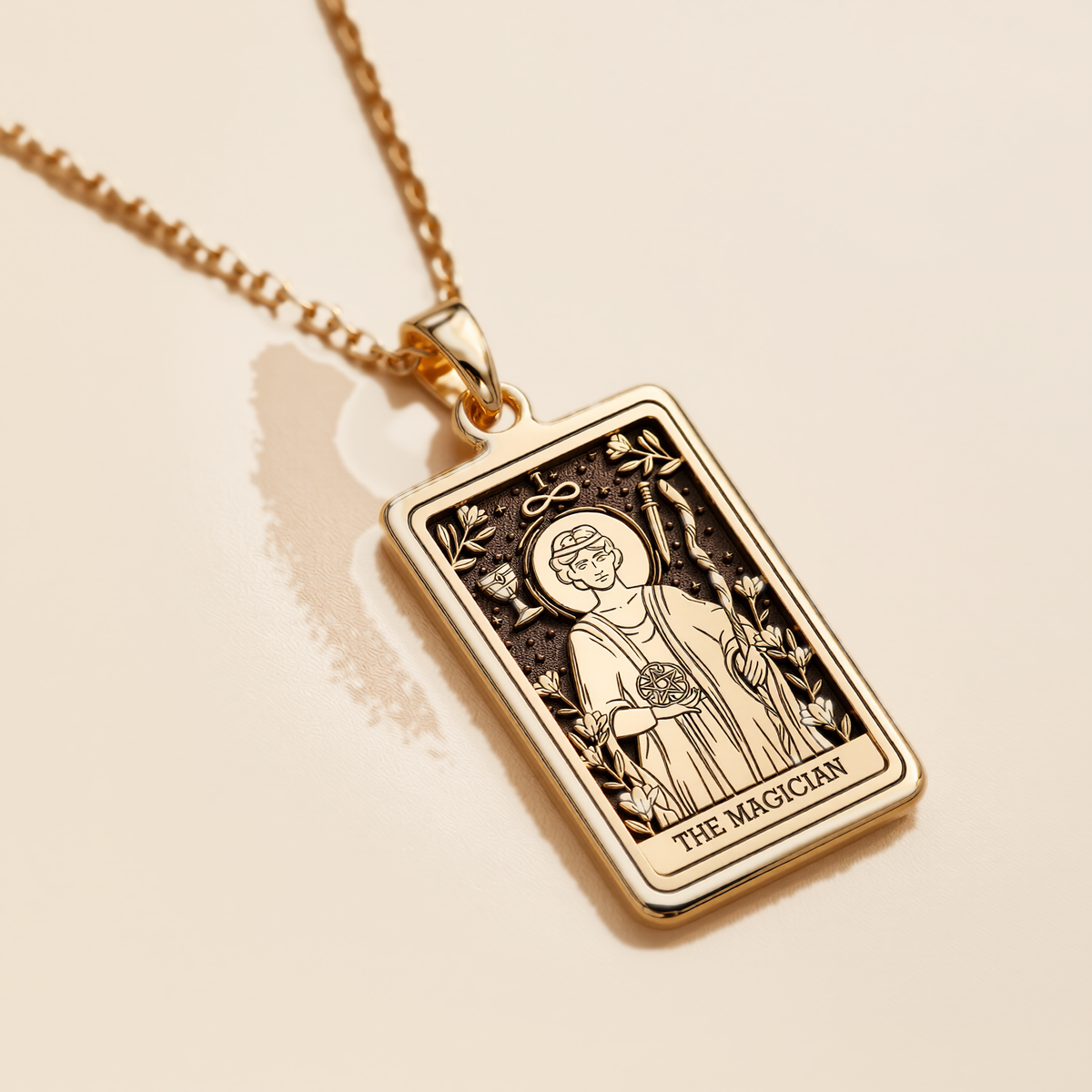 Magician Tarot Rider Waite Necklace - 14K Solid Gold
