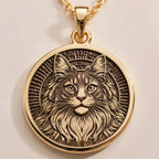 Maine Coon Cat Spirit Animal Medallion | Silver & Plated Options - Pet Memorial Animal Lover Gift - Görsel 1, Animal Jewelry