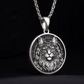 Maine Coon Cat Spirit Animal Medallion - 925 Sterling Silver