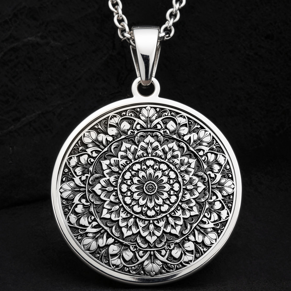 Mandala Sacred Geometry Medallion Pendant - 925 Sterling Silver