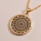 Mandala Sacred Geometry Medallion Pendant | Silver & Plated Options - Spiritual Protection Yoga Zen - Görsel 3, 14K Chakra Charm