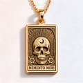 Memento Mori Necklace: 14K Gold with memento mori goth macabre talisman occult amulet - View 200