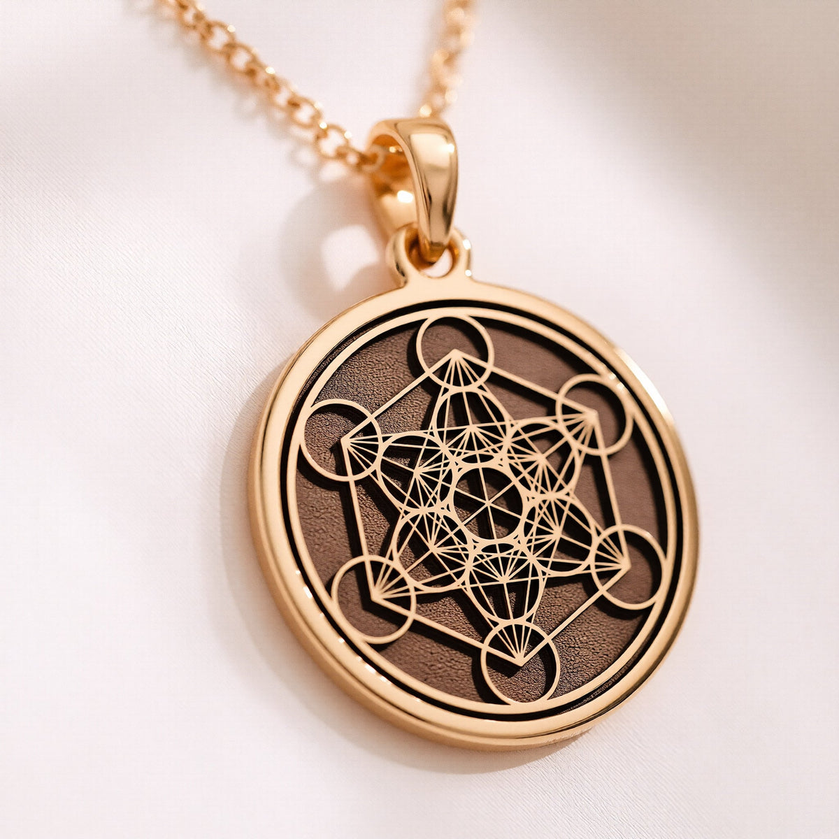 Metatron Cube Sacred Geometry Necklace - 14K Gold Plated
