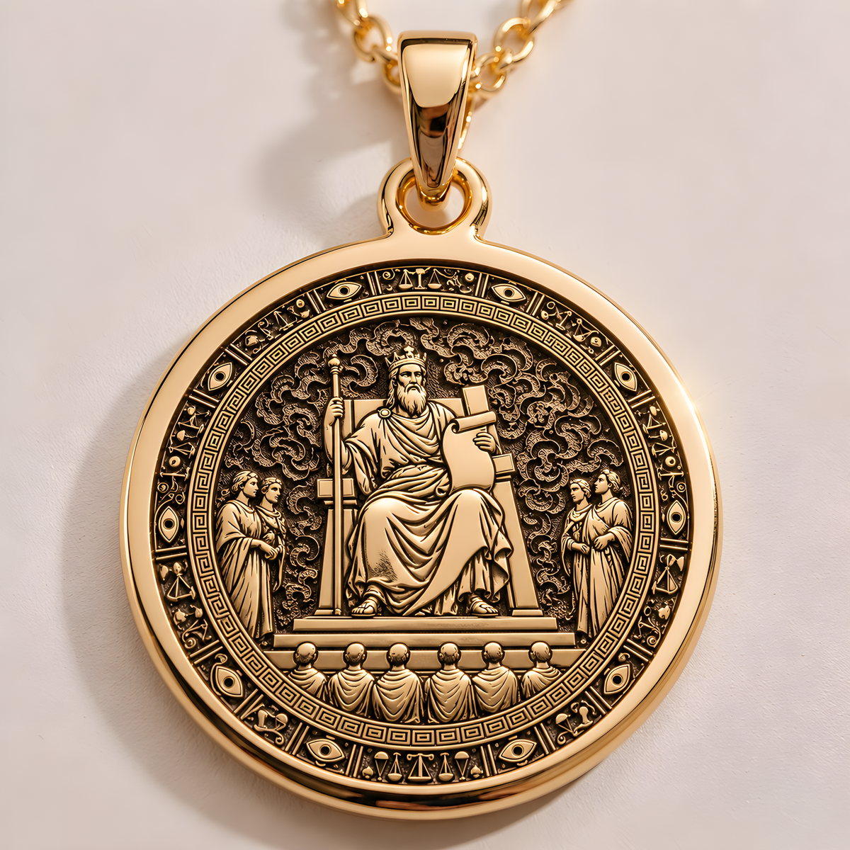 Minos Judge of the Dead Pendant - 14K Gold Plated