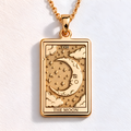 Moon Tarot Card Necklace: 14K Gold with tarot card rider waite occult arcana talisman - View 153
