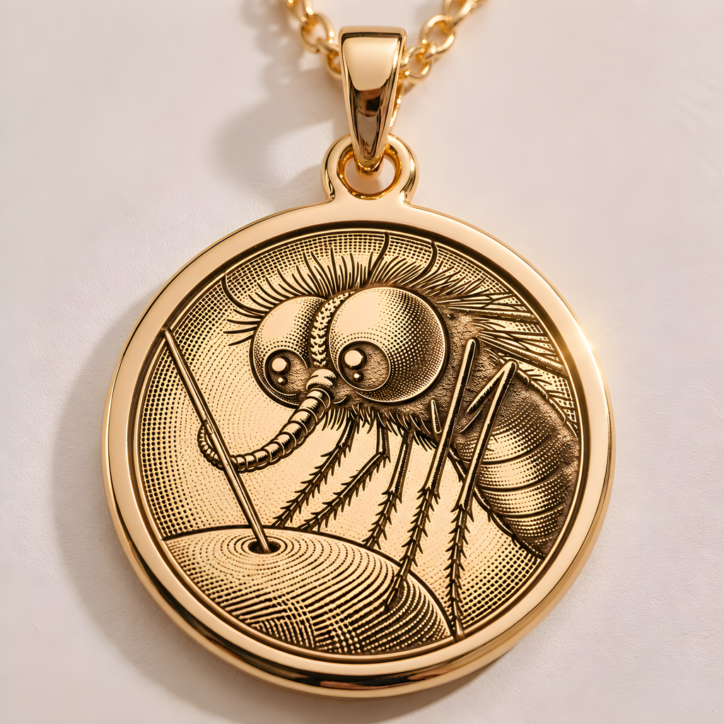 Mosquito Insect Pendant: 14K Gold with insect pendant mosquito insect amulet talisman - View 153