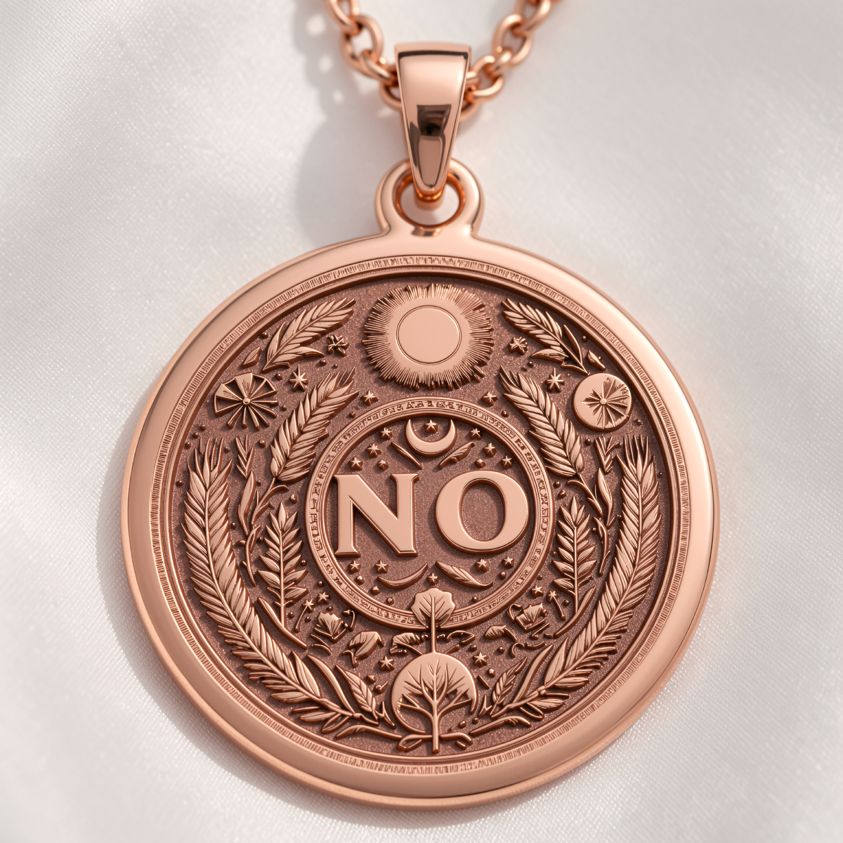 No Medallion Pendant - 14K Rose Gold Plated