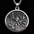 Nutcracker Ballet Dancer Coin Pendant - 925 Sterling Silver