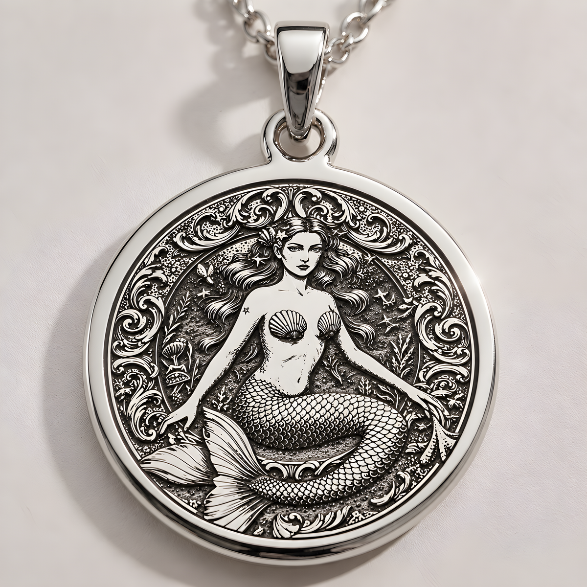 Ocean Goddess Mermaid Necklace - 925 Sterling Silver