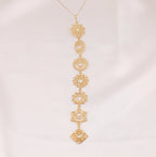 7 Chakra Healing Necklace in 14K Solid Gold — detail view — Shop Luminous Luxury Crafts