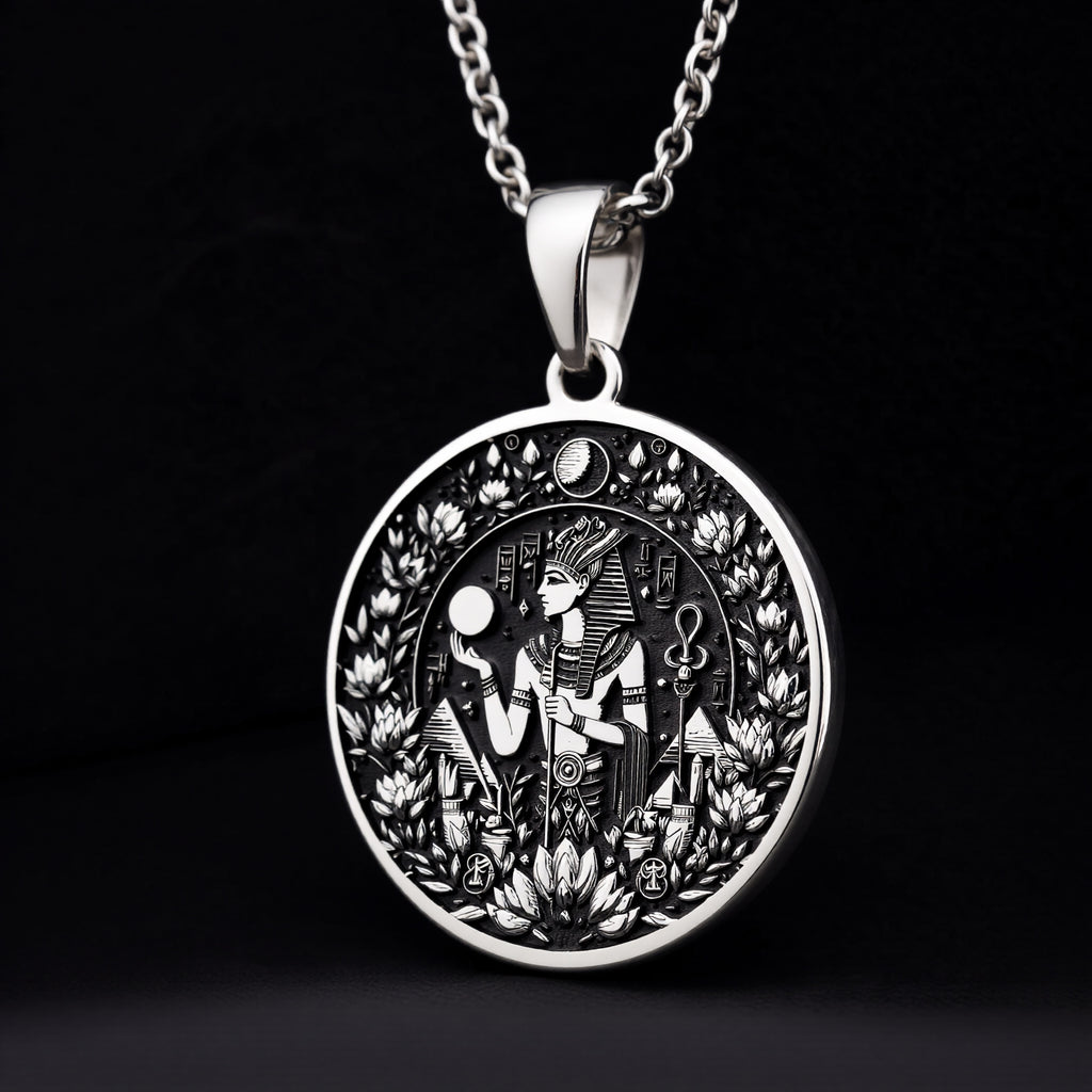 Osiris God Medallion Pendant - 925 Sterling Silver