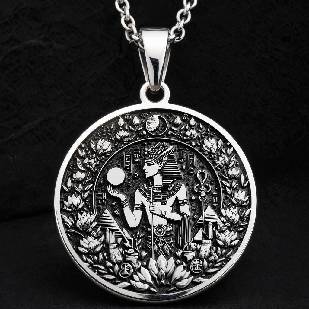 Osiris God Medallion Pendant - 925 Sterling Silver