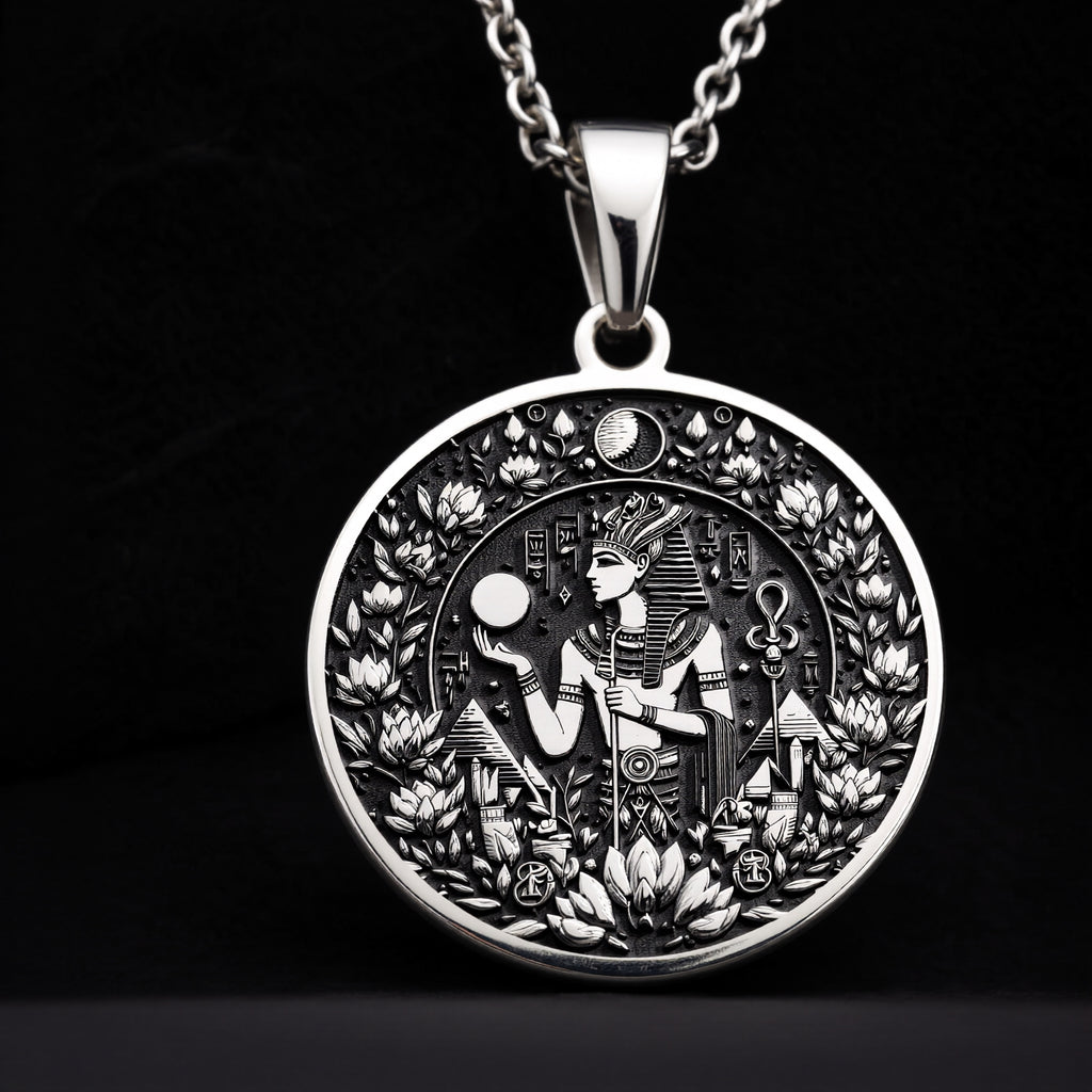 Osiris God Medallion Pendant - 925 Sterling Silver