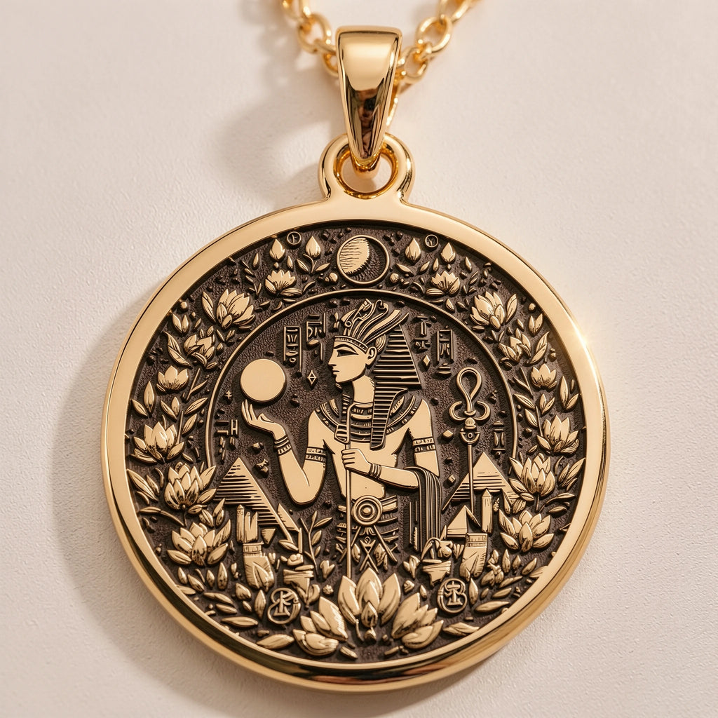 Osiris God Medallion Pendant | Silver & Plated Options - Ancient Mythology Protection Talisman - Görsel 1, charm pendant