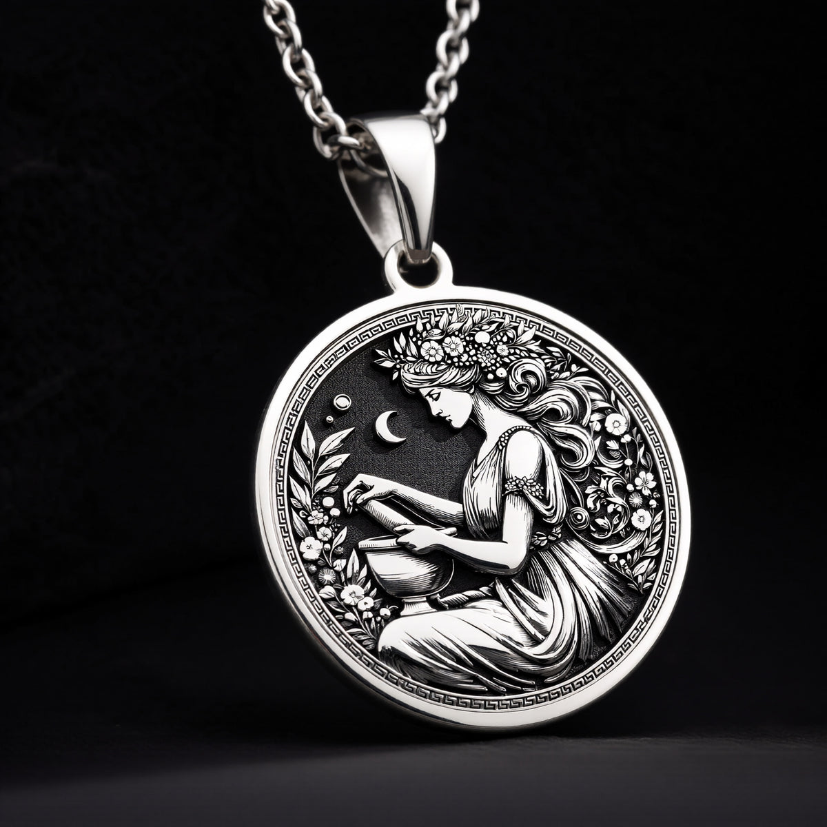 Panacea Medallion Necklace - 925 Sterling Silver