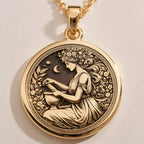 Panacea Medallion Necklace | Silver & Plated Options - Ancient Mythology History Buff Gift - Görsel 1, 14K Panacea Charm