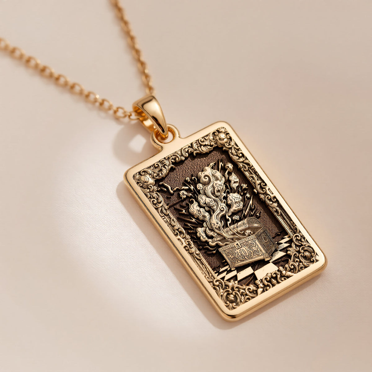 Pandora's Box Necklace - 14K Gold Plated