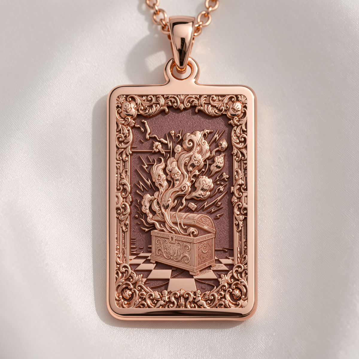 Pandora's Box Necklace - 14K Rose Gold Plated