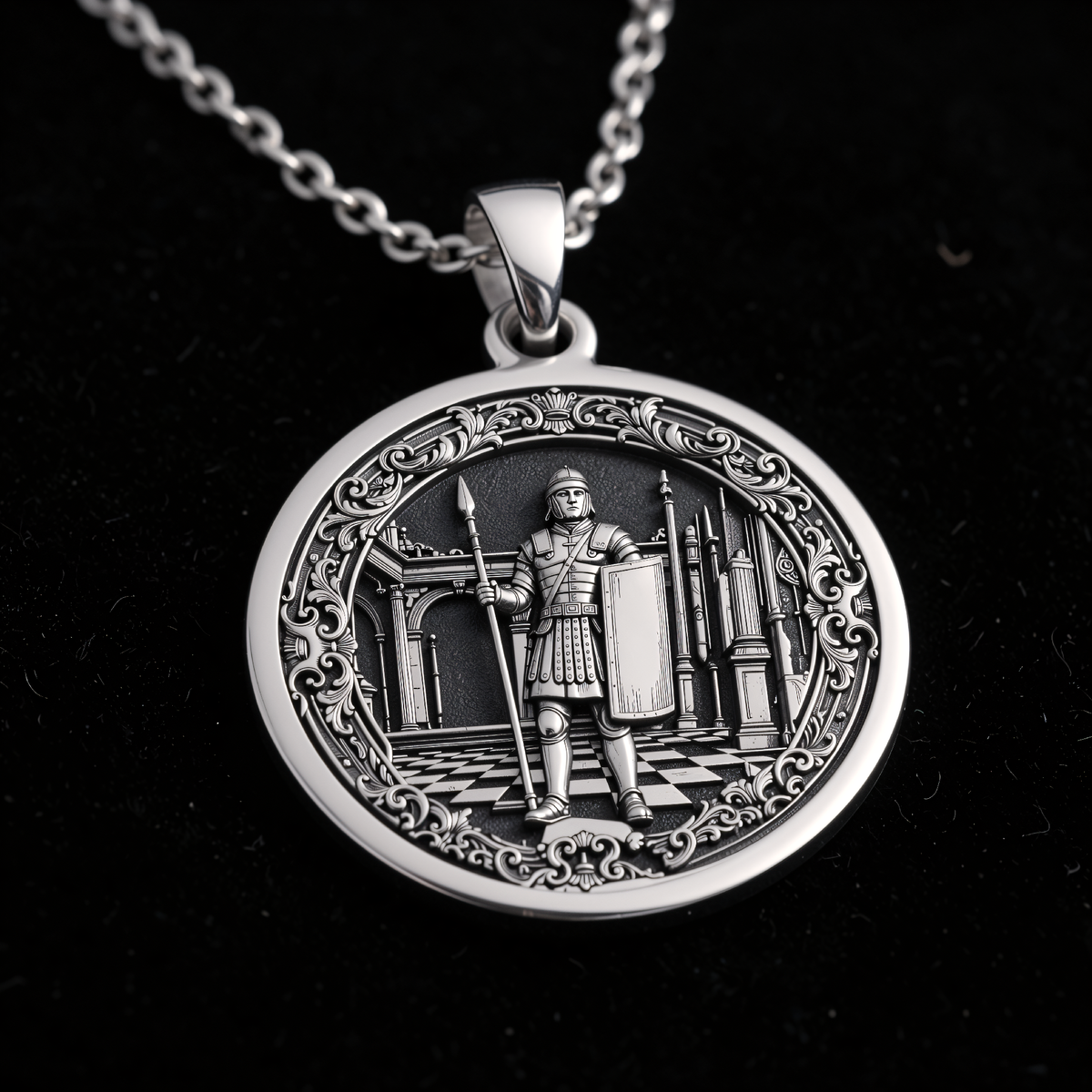 Pawn Chess Coin Strategy Charm - 925 Sterling Silver