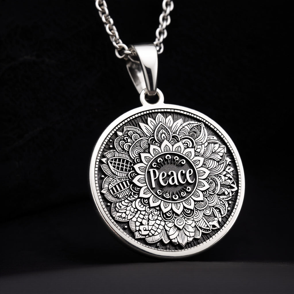 Peace Mandala Spiritual Yoga Pendant - 925 Sterling Silver