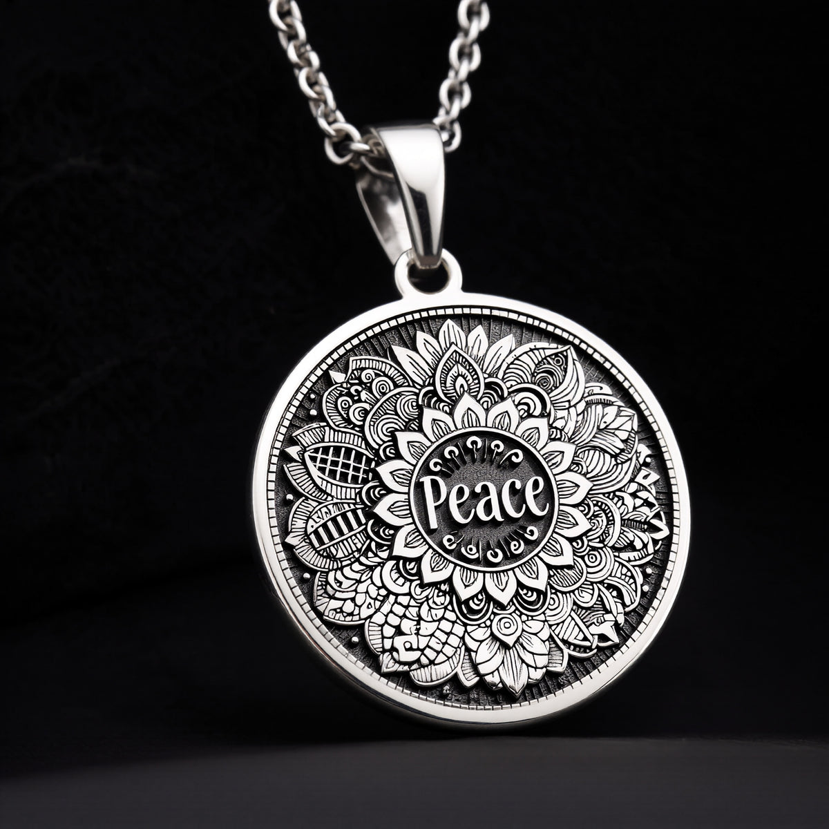 Peace Mandala Spiritual Yoga Pendant - 925 Sterling Silver