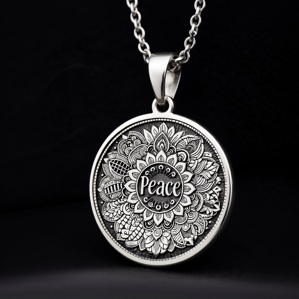 Peace Mandala Spiritual Yoga Pendant - 925 Sterling Silver
