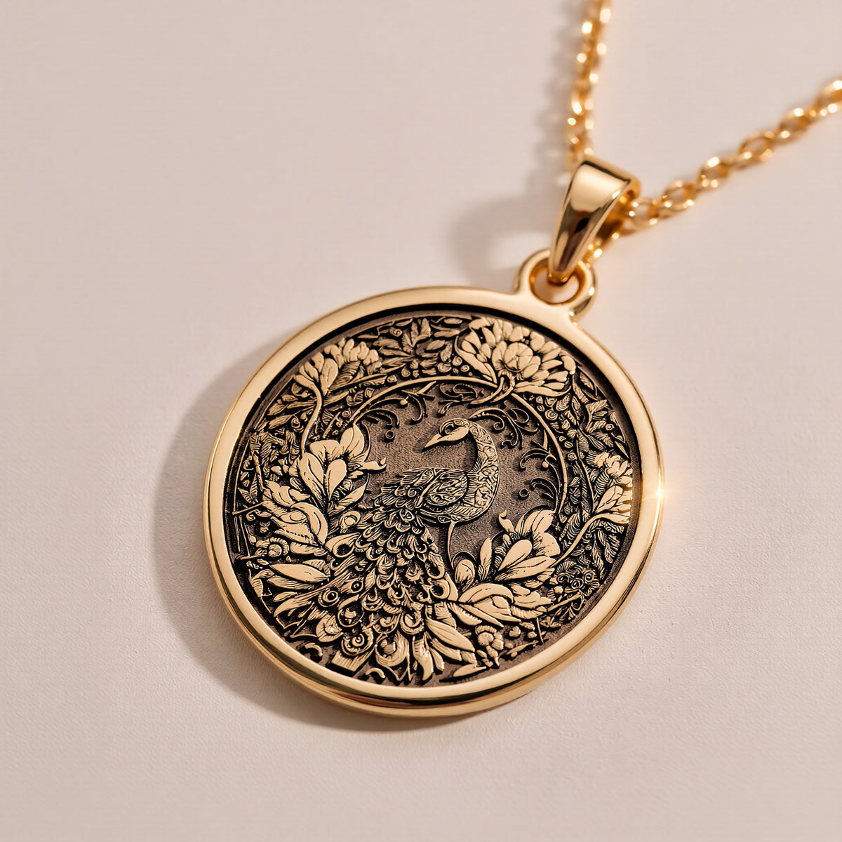 Peacock Gold Necklace, Peacock Pendant Jewelry, Bohemian Statement Necklace, Indian Peacock Jewelry, Gold Animal Pendant, Exotic Peacock Necklace, Gold Boho Necklace, Artistic Gold Jewelry, Elegant Peacock Charm - View 7
