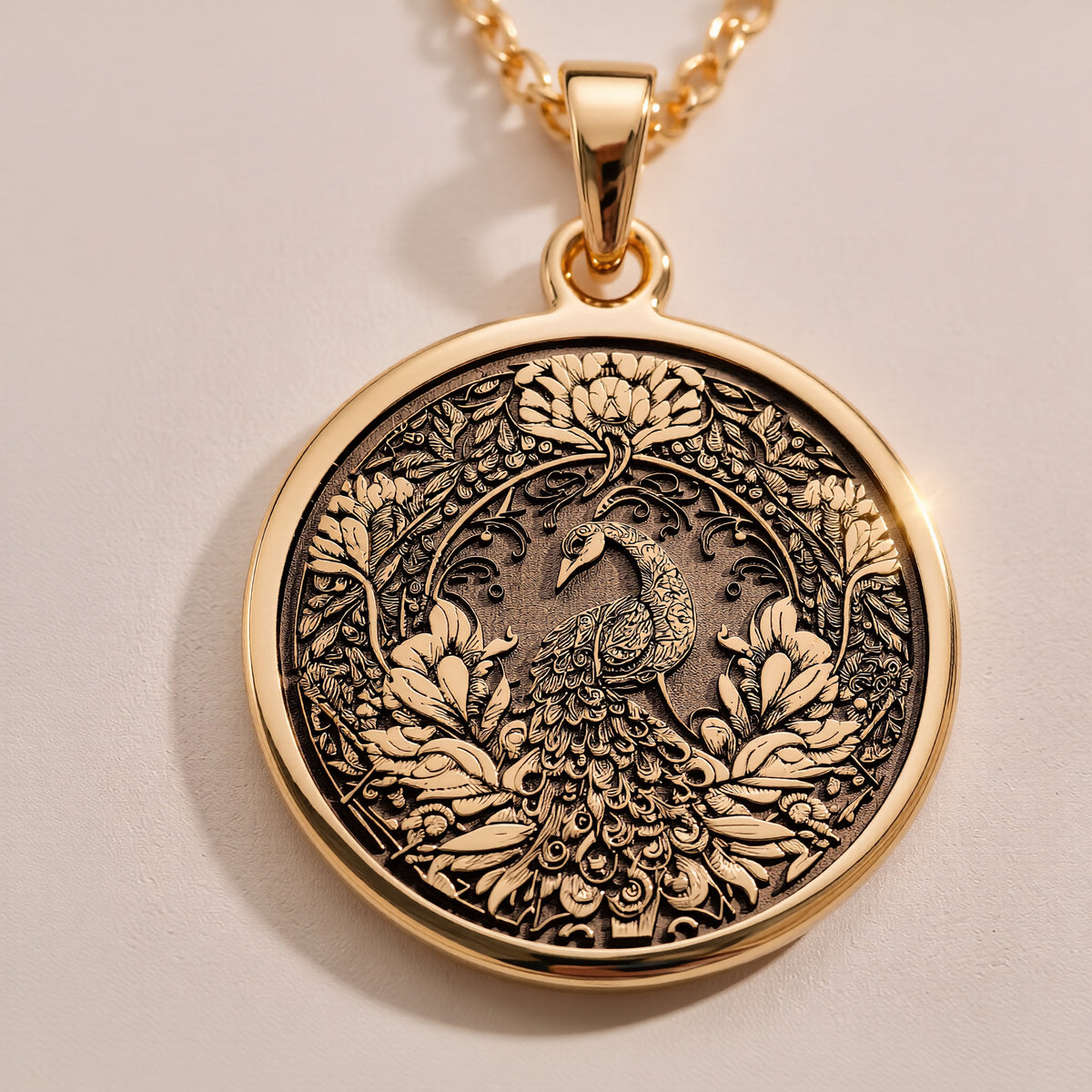 Peacock Gold Necklace, Peacock Pendant Jewelry, Bohemian Statement Necklace, Indian Peacock Jewelry, Gold Animal Pendant, Exotic Peacock Necklace, Gold Boho Necklace, Artistic Gold Jewelry, Elegant Peacock Charm - View 8
