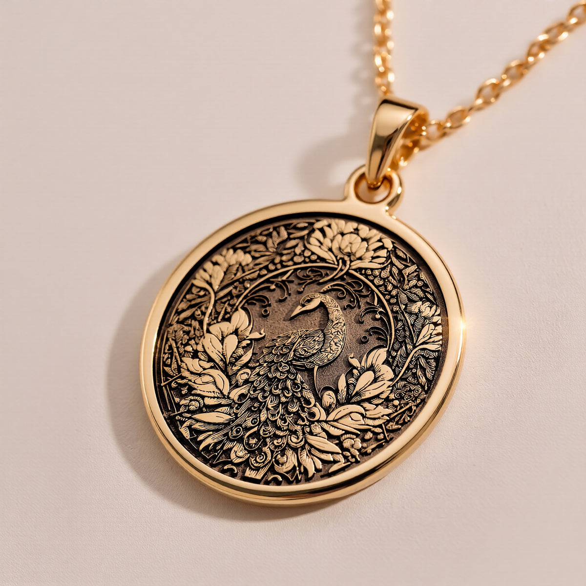 Peacock Gold Necklace, Peacock Pendant Jewelry, Bohemian Statement Necklace, Indian Peacock Jewelry, Gold Animal Pendant, Exotic Peacock Necklace, Gold Boho Necklace, Artistic Gold Jewelry, Elegant Peacock Charm - View 9