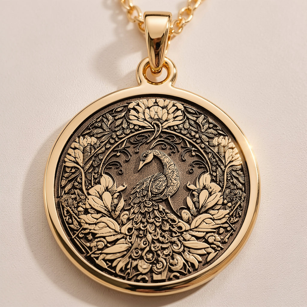 Peacock Gold Necklace, Peacock Pendant Jewelry, Bohemian Statement Necklace, Indian Peacock Jewelry, Gold Animal Pendant, Exotic Peacock Necklace, Gold Boho Necklace, Artistic Gold Jewelry, Elegant Peacock Charm
