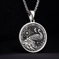 Peacock Mandala Bird Pendant Necklace - 925 Sterling Silver