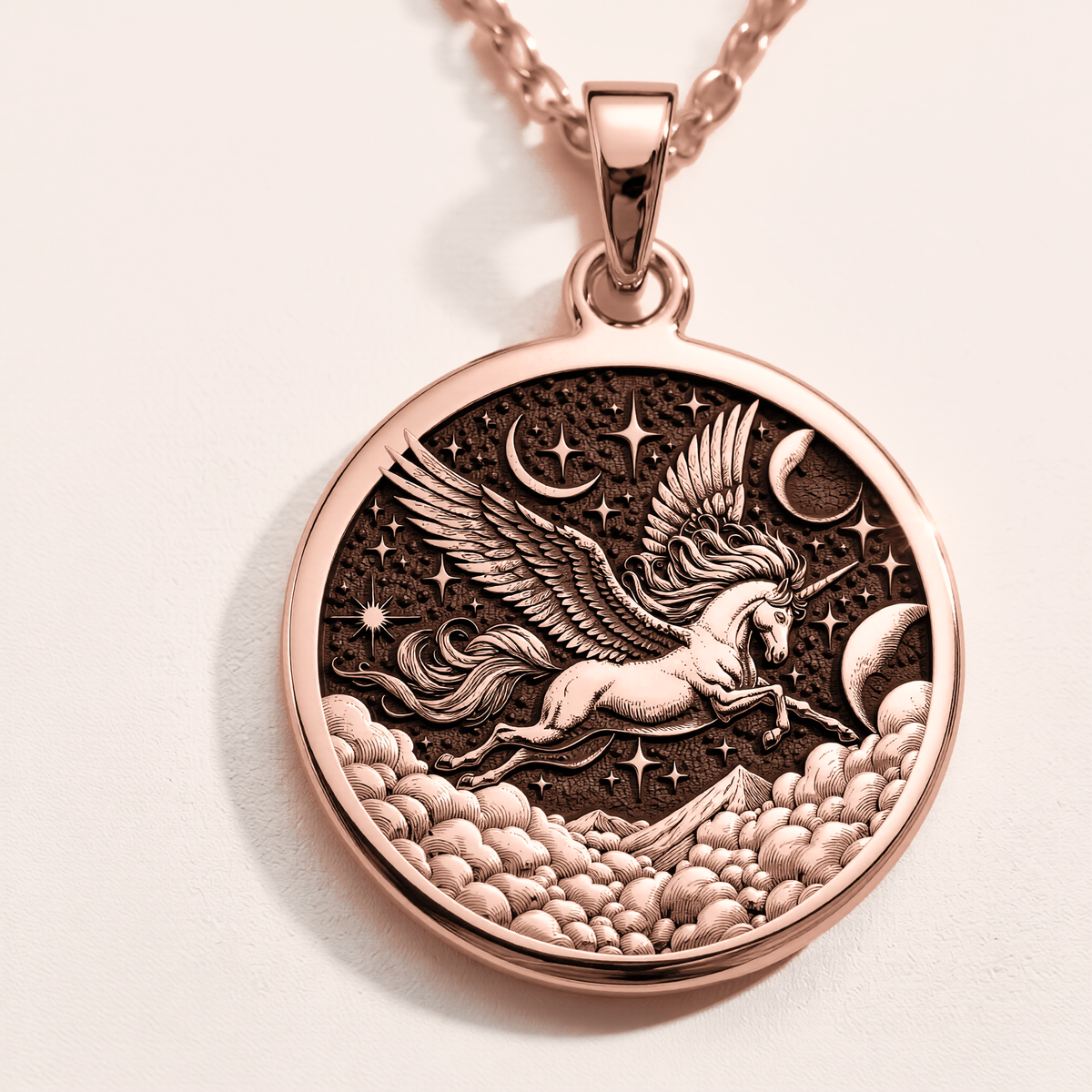 Pegasus Necklace - 14K Rose Gold Plated