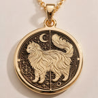 Penelope Medallion Pendant | Silver & Plated Options - Ancient Mythology Protection Talisman - Görsel 1, 14K Cat Necklace