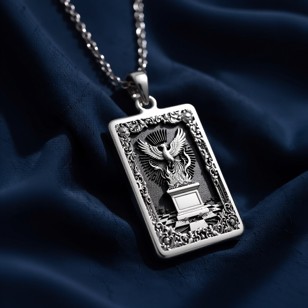 Phoenix Rising from Ashes Rebirth Charm - 925 Sterling Silver