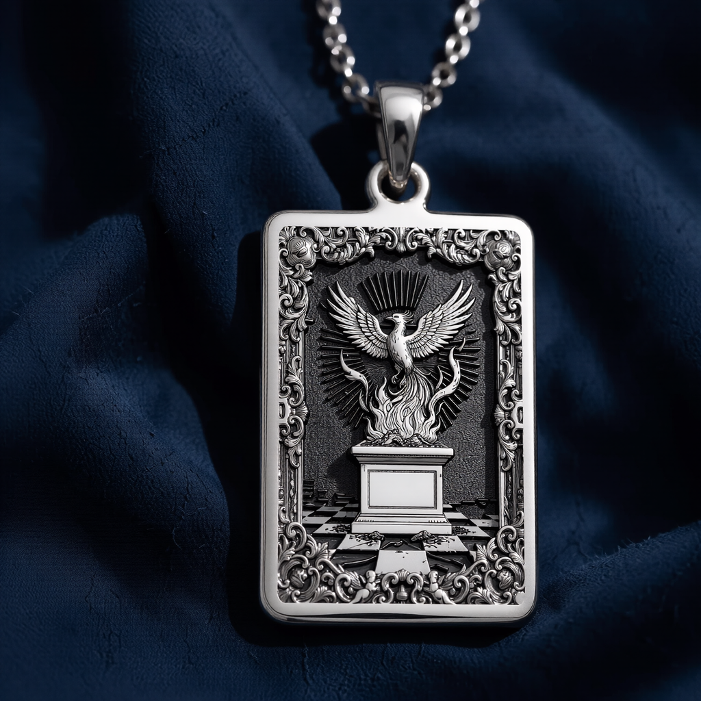 Phoenix Rising from Ashes Rebirth Charm - 925 Sterling Silver