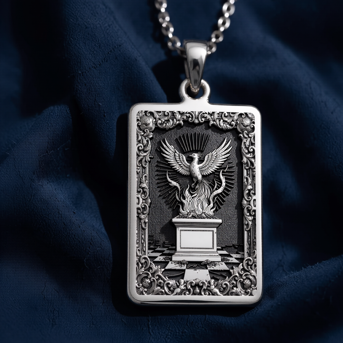 Phoenix Rising from Ashes Rebirth Charm - 925 Sterling Silver