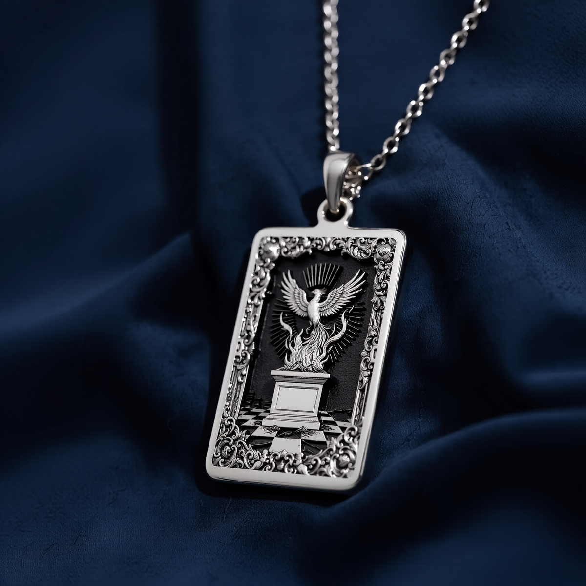 Phoenix Rising from Ashes Rebirth Charm - 925 Sterling Silver