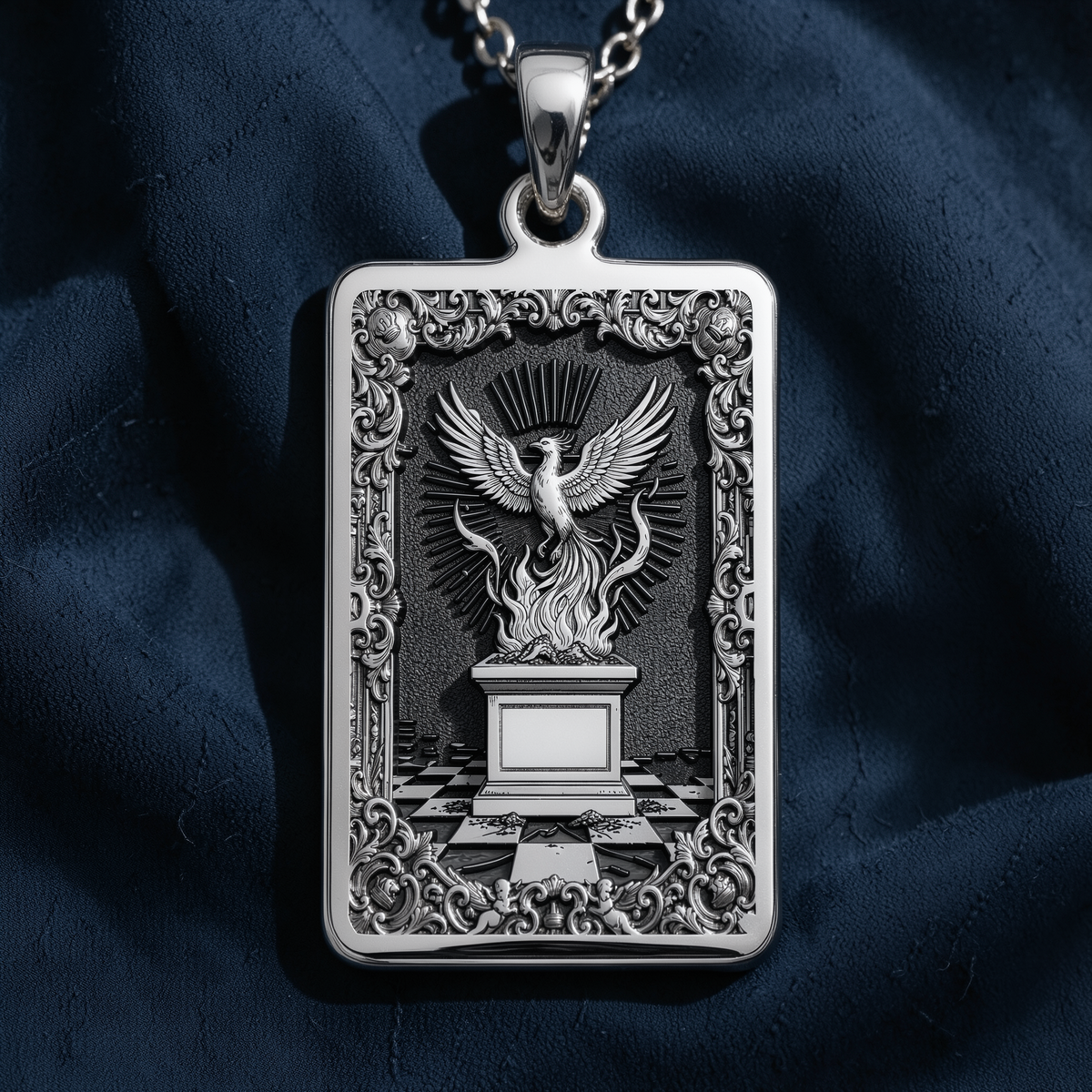 Phoenix Necklace: 14K Gold Rising from Ashes, Rebirth & Strength Charm - View 2