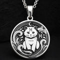 Sterling silver Pisces Zodiac necklace with a detailed cat-themed pendant. Handcrafted astrology jewelry, perfect for women, Pisces birthdays, horoscope lovers, and minimalist personalized gifts.