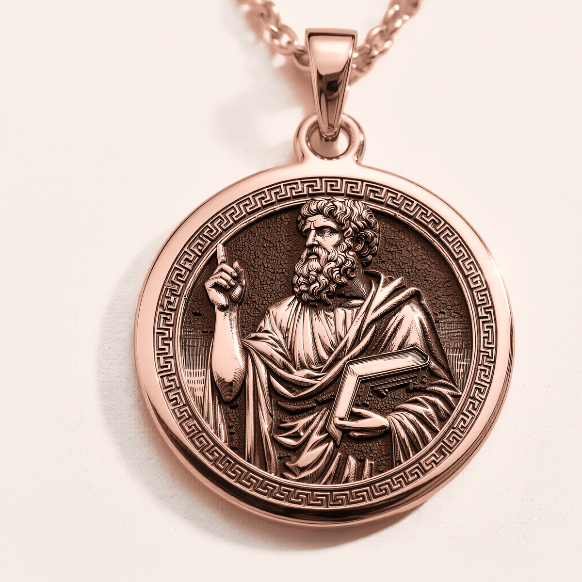 Plato Pendant Necklace - 14K Rose Gold Plated